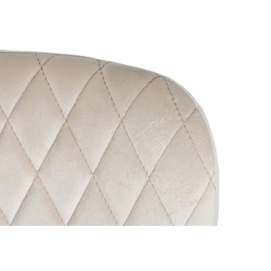 Silla de comedor DKD Home Decor de metal y poliéster beige (56 x 51 x 84 cm)