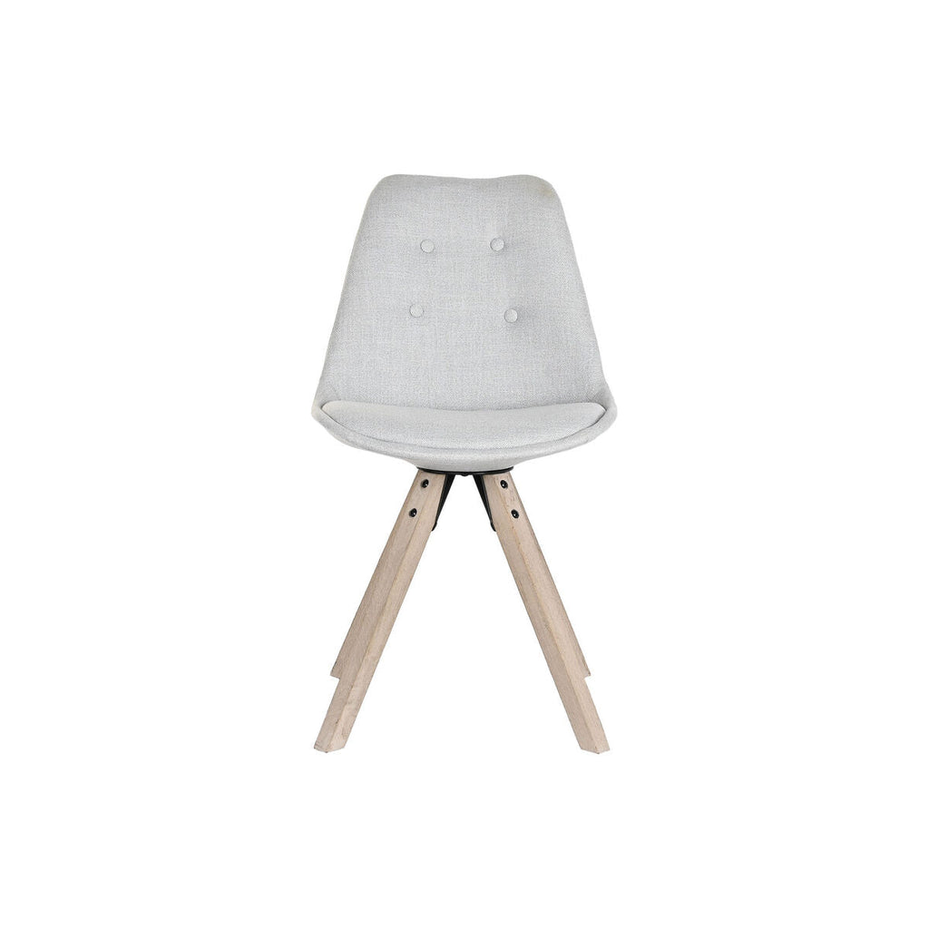 DKD Home Decor Dining Chair, Light Gray Polyester, Eik (48 x 44 x 84 cm)