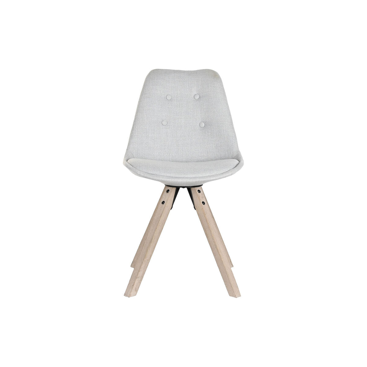 DKD Home Decor Dining Chair, Light Gray Polyester, Eik (48 x 44 x 84 cm)