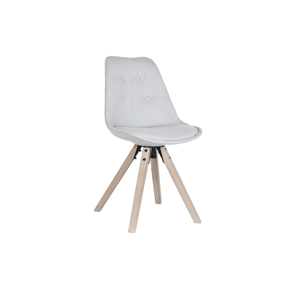 DKD Home Decor Dining Chair, Light Gray Polyester, Eik (48 x 44 x 84 cm)