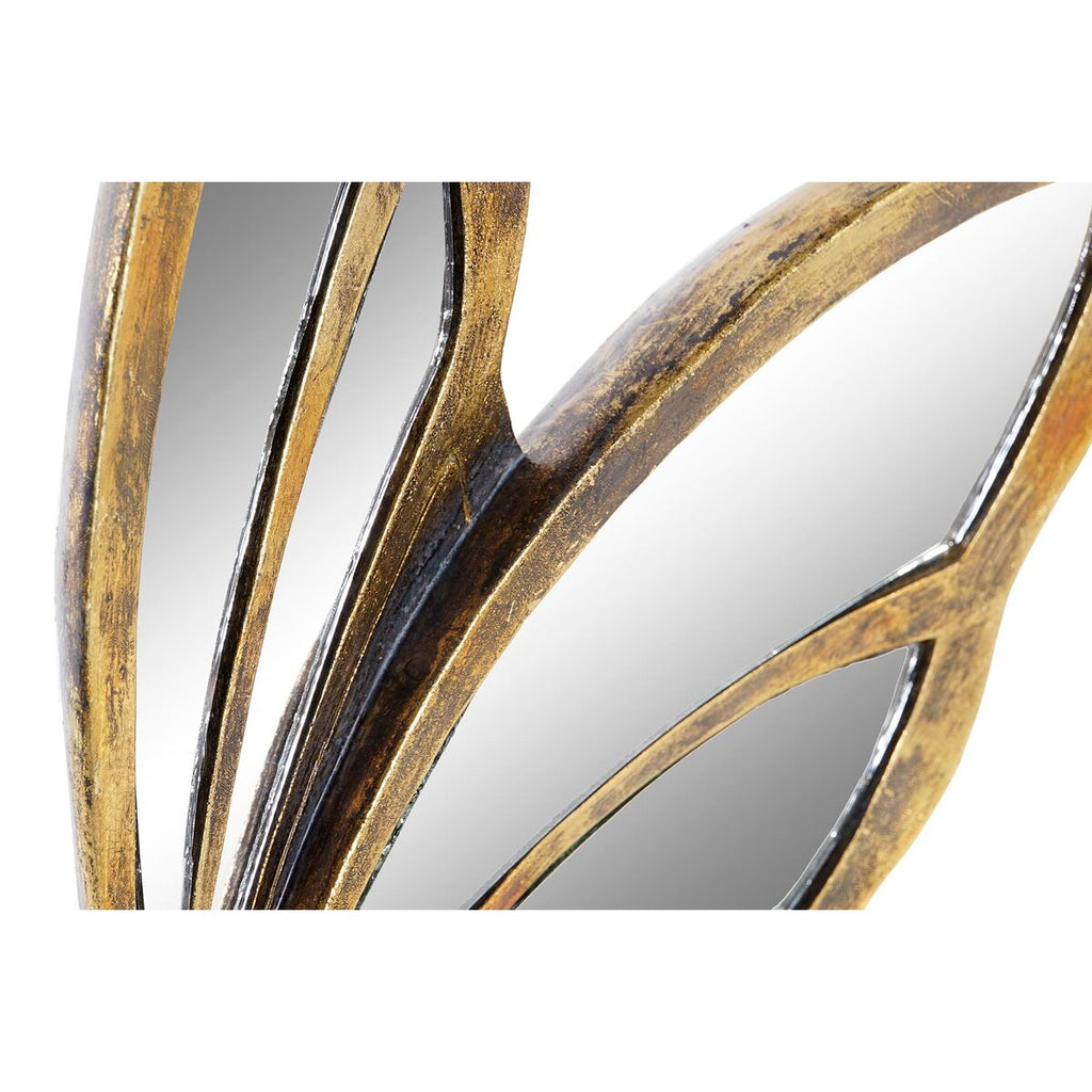 Decoração de Parede DKD Home Decor Espelho Dourado Resina Borboleta (36 x 4 x 30,5 cm)