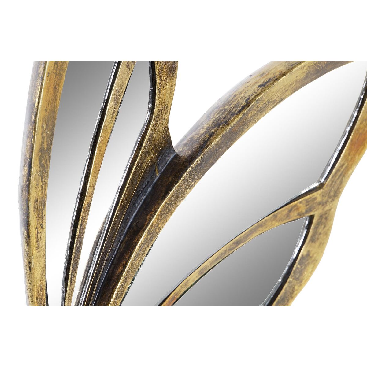 Decoração de Parede DKD Home Decor Espelho Dourado Resina Borboleta (36 x 4 x 30,5 cm)
