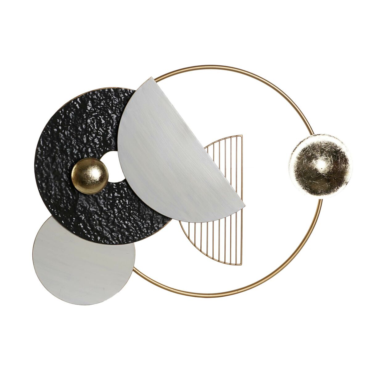 Decoração de Parede DKD Home Decor 70,5 x 6 x 59 cm Abstrato Dourado Branco Cinzento escuro Moderno