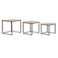 Conjunto de 3 mesas DKD Home Decor de metal negro 45 x 45 x 45 cm Madera MDF
