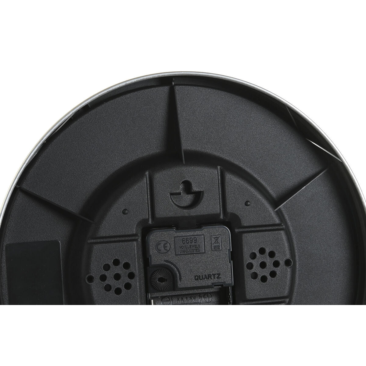 DKD Home Decor Wall Clock, White, Black, Gold, Aluminum, Ø 25 cm, 25 x 4 x 25 cm (2 Units)