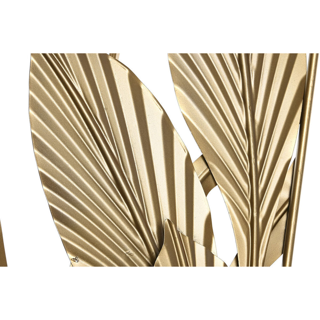 Decoración de pared DKD Home Decor con hojas tropicales doradas (80 x 2 x 80 cm)