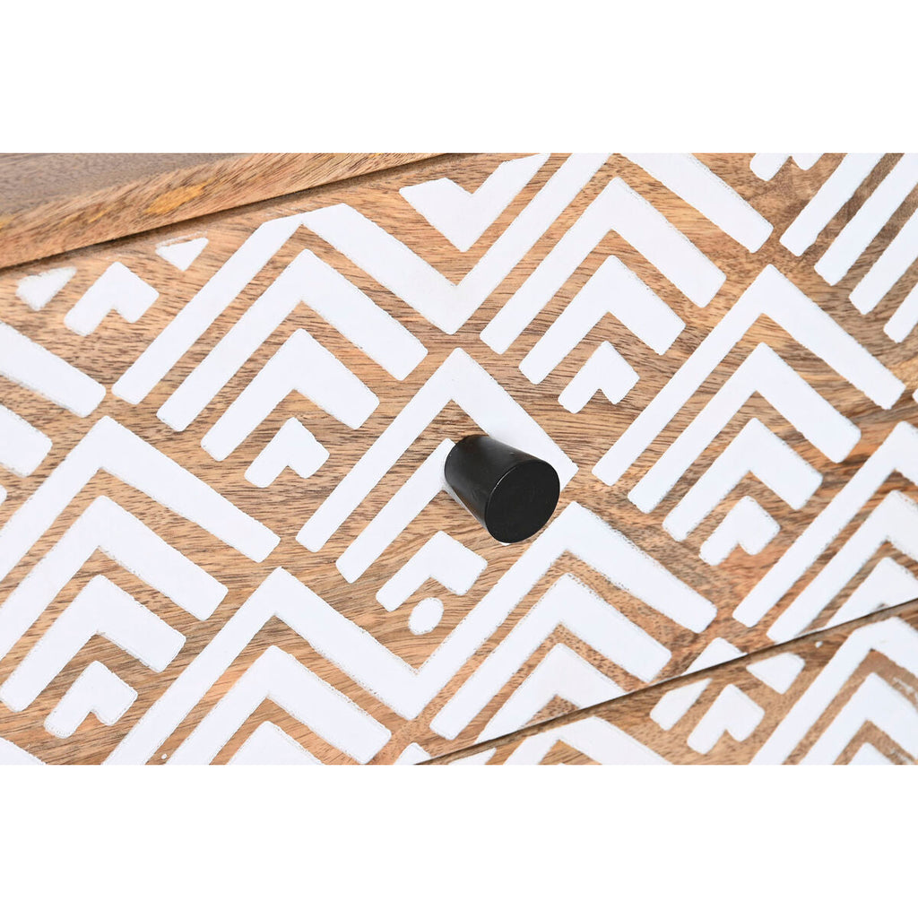 Móvel de TV DKD Home Decor 135 x 40 x 55 cm Natural Branco Madeira de mangueira