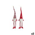 Adorno Natalício DKD Home Decor Branco Vermelho Gnomo 10 x 7 x 57 cm (2 Unidades)
