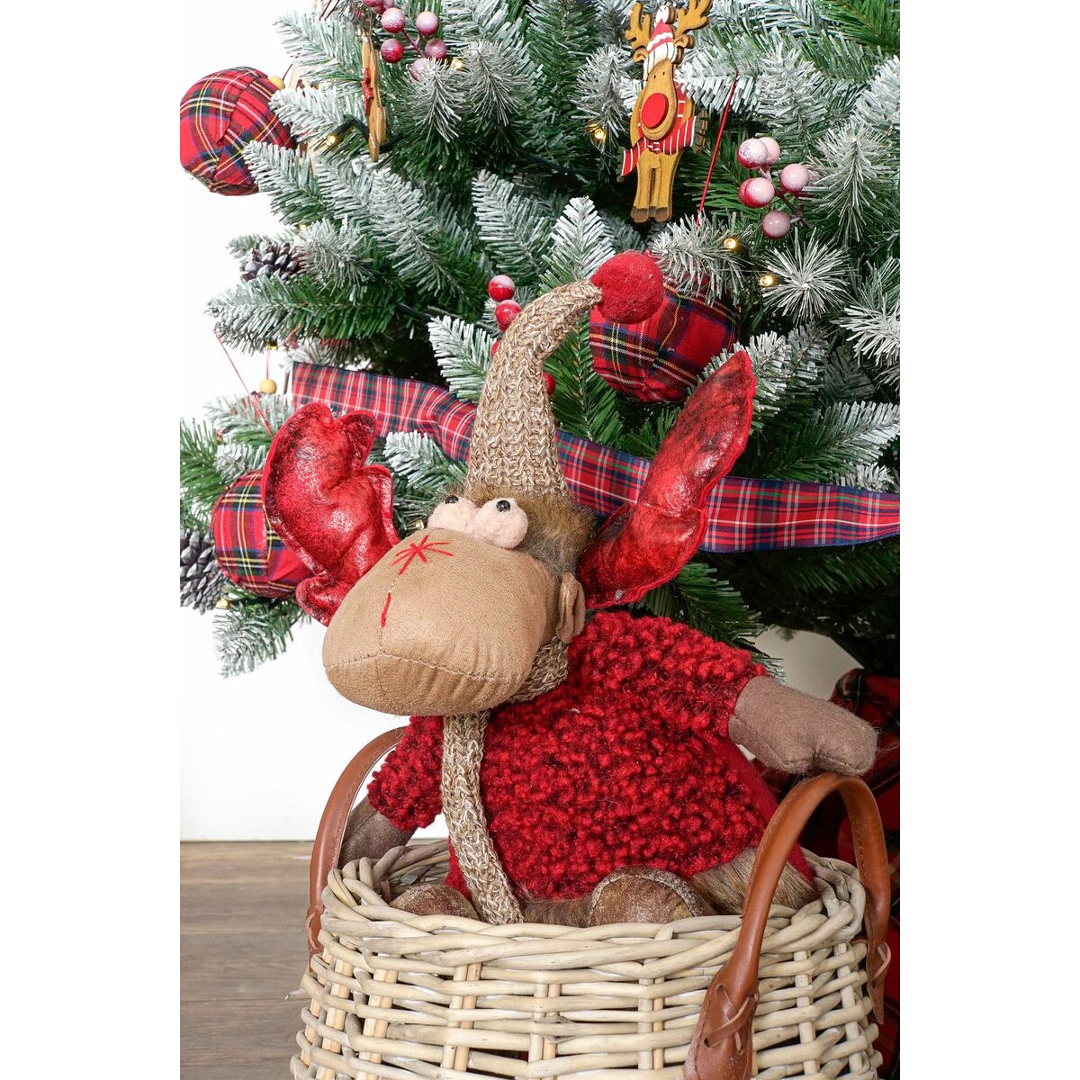 Christmas Ornament DKD Home Decor Red Gray Reindeer 27 x 19 x 32 cm (2 Units)