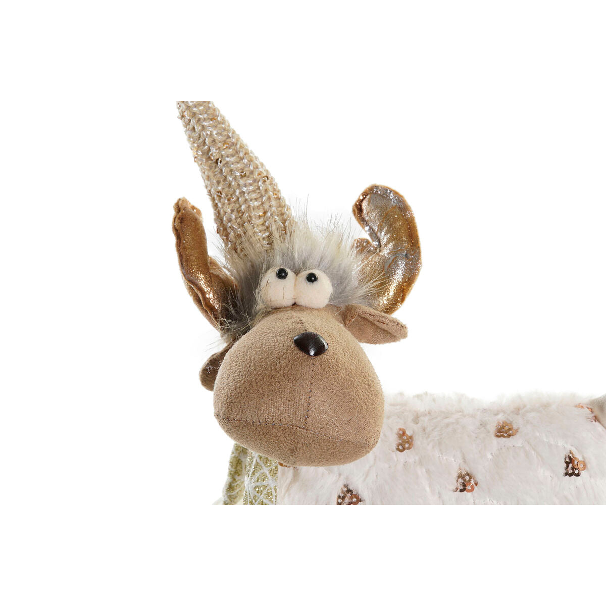 Christmas Ornament DKD Home Decor White Pink Reindeer 12 x 20 x 40 cm (2 Units)