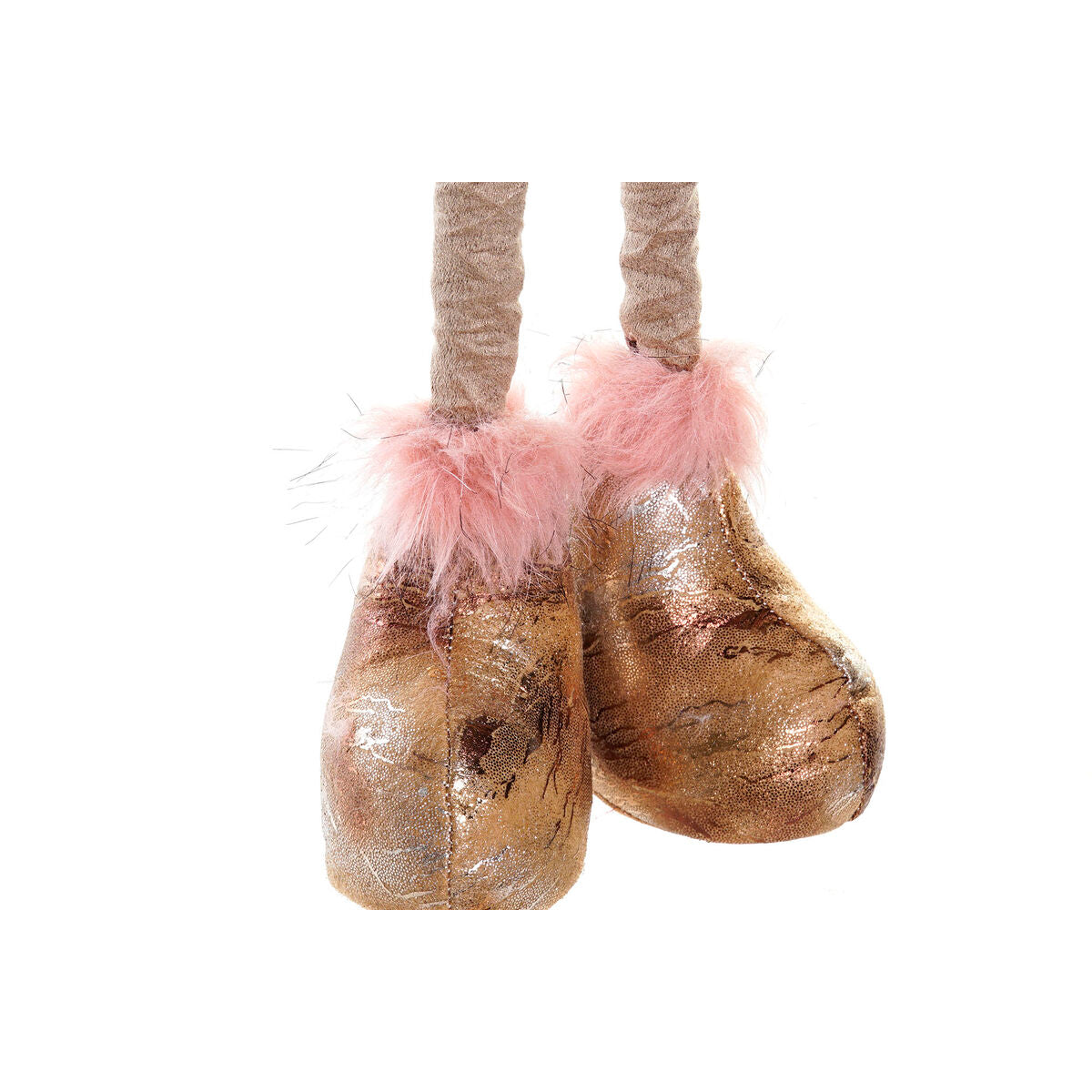 Christmas Ornament DKD Home Decor White Pink Gold Reindeer 15 x 17 x 50 cm (2 Units)