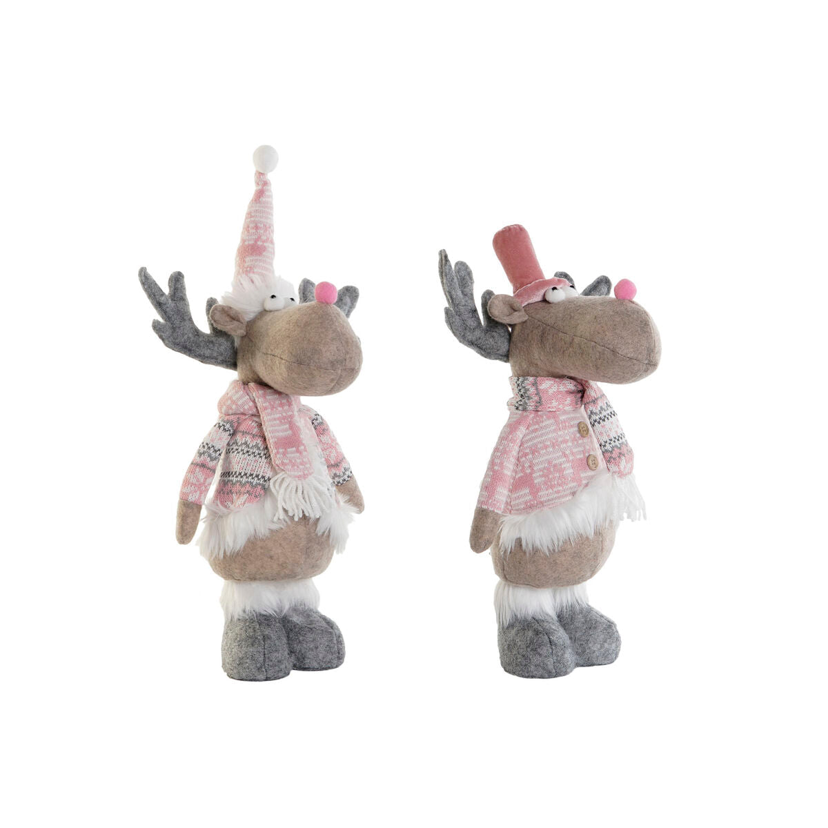 Christmas Ornament DKD Home Decor Multicolor Reindeer 16.5 x 11.4 x 40.6 cm (2 Units)