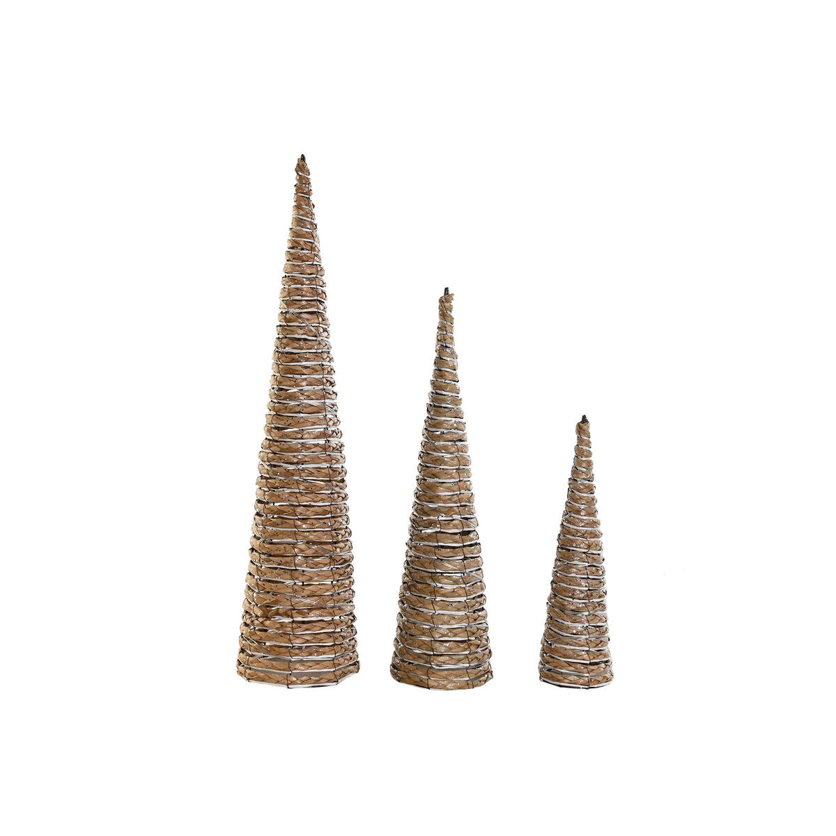 Christmas Ornament DKD Home Decor Natural White 20 x 20 x 80 cm (3 Pieces)