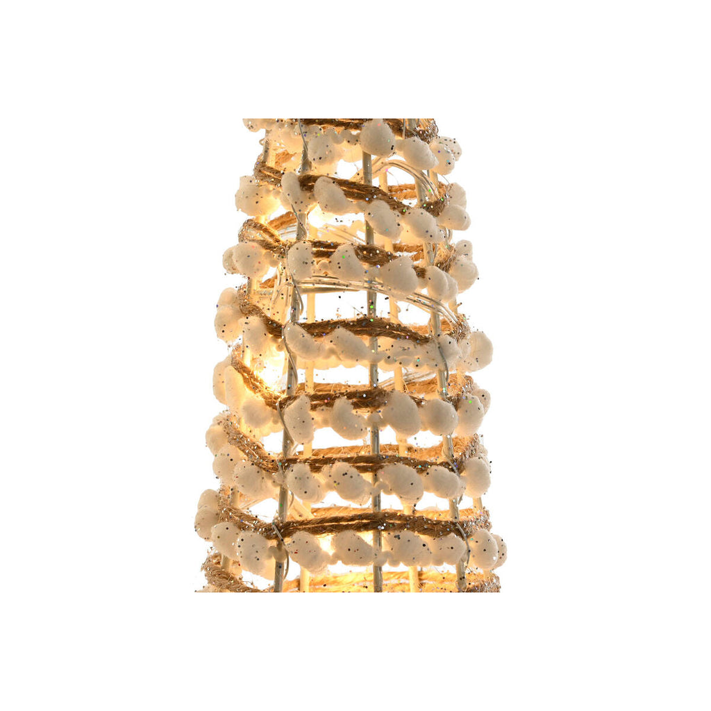 Adorno Natalício DKD Home Decor Branco Dourado Natural 20 x 20 x 80 cm (3 Peças)