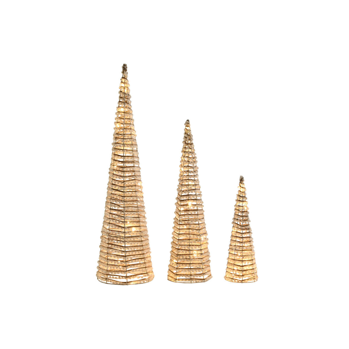 Christmas Ornament DKD Home Decor White Gold Natural 20 x 20 x 80 cm (3 Pieces)