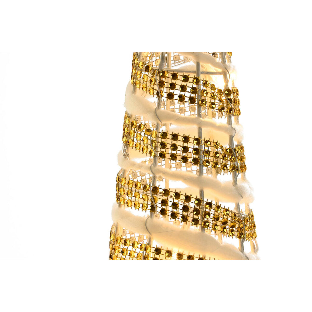 DKD Home Decor Christmas Ornament, White and Gold, 20 x 20 x 80 cm (3 Pieces)