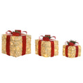 Adorno navideño DKD Home Decor, blanco, rojo y dorado, 25 x 25 x 25 cm (3 piezas)
