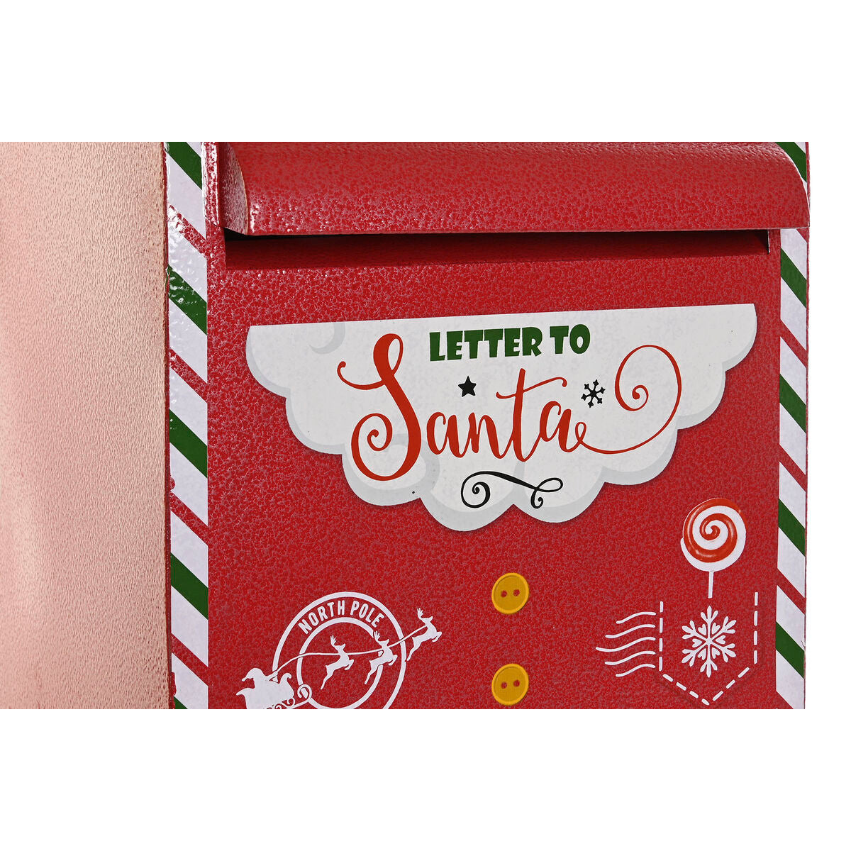 DKD Home Decor Christmas Ornament, Yellow, White, Black, Red, Mailbox, 28.5 x 26.5 x 52 cm