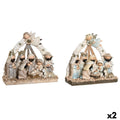 DKD Home Decor Christmas Nativity Scene, Blue, White, Brown, Resin, 23.5 x 8 x 20.5 cm (2 Units)