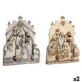 DKD Home Decor Nativity Scene, Grey Gold Resin, 22 x 6 x 26 cm (2 Units)