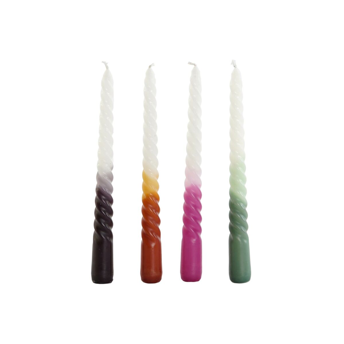 Velas DKD Home Decor Duas cores 2 x 2 x 25 cm 2 x 2 x 20 cm (4 Peças) (4 Unidades)