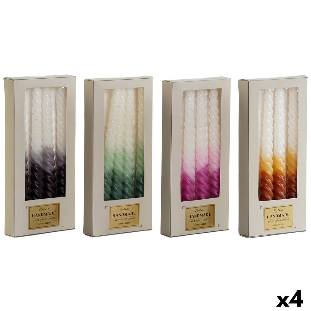 Velas DKD Home Decor Duas cores 2 x 2 x 25 cm 2 x 2 x 20 cm (4 Peças) (4 Unidades)