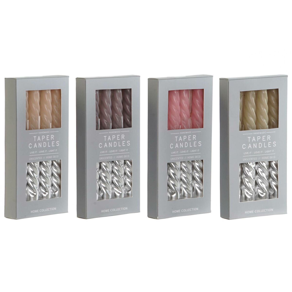 Velas DKD Home Decor Duas cores 2 x 2 x 18,5 cm (4 Peças) (4 Unidades)