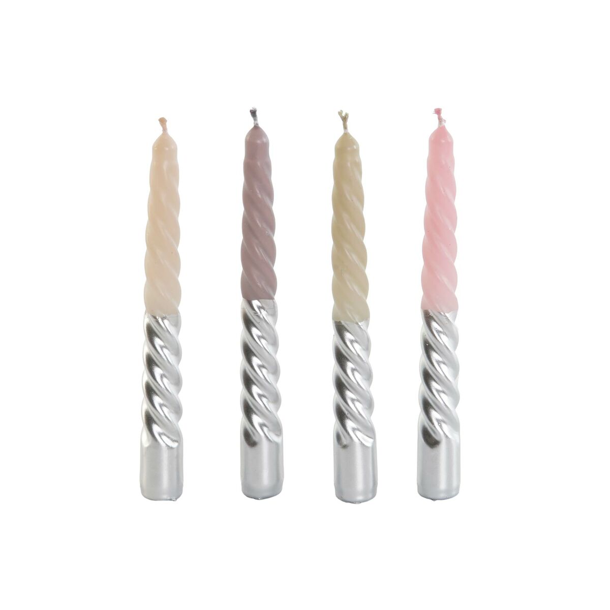 Velas DKD Home Decor Duas cores 2 x 2 x 18,5 cm (4 Peças) (4 Unidades)