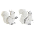 DKD Home Decor Christmas Ornament, White Squirrel, 22 x 11 x 22 cm (2 Units)