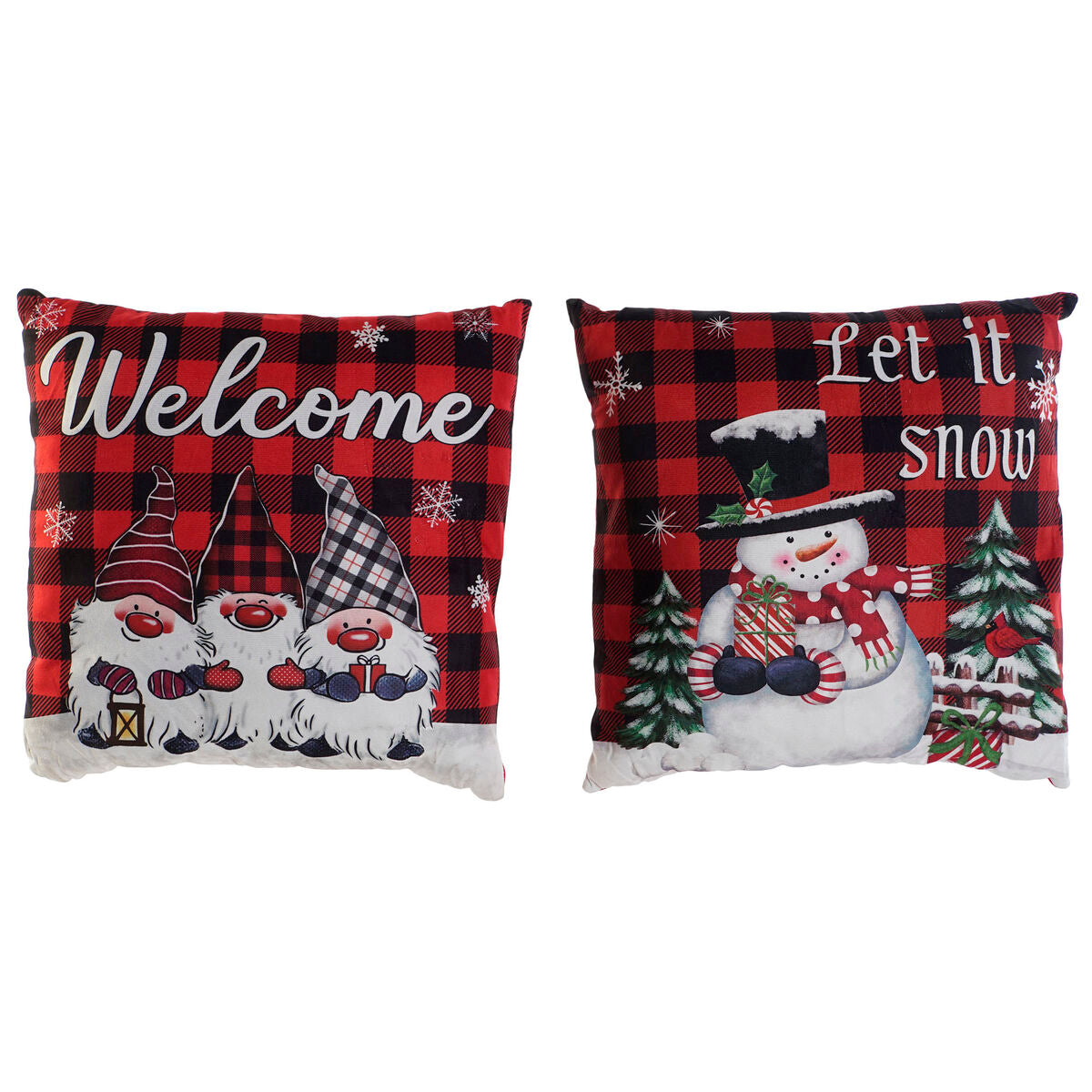 DKD Home Decor Christmas Multicolor Polyester Cushion 40 x 10 x 40 cm (2 Units)