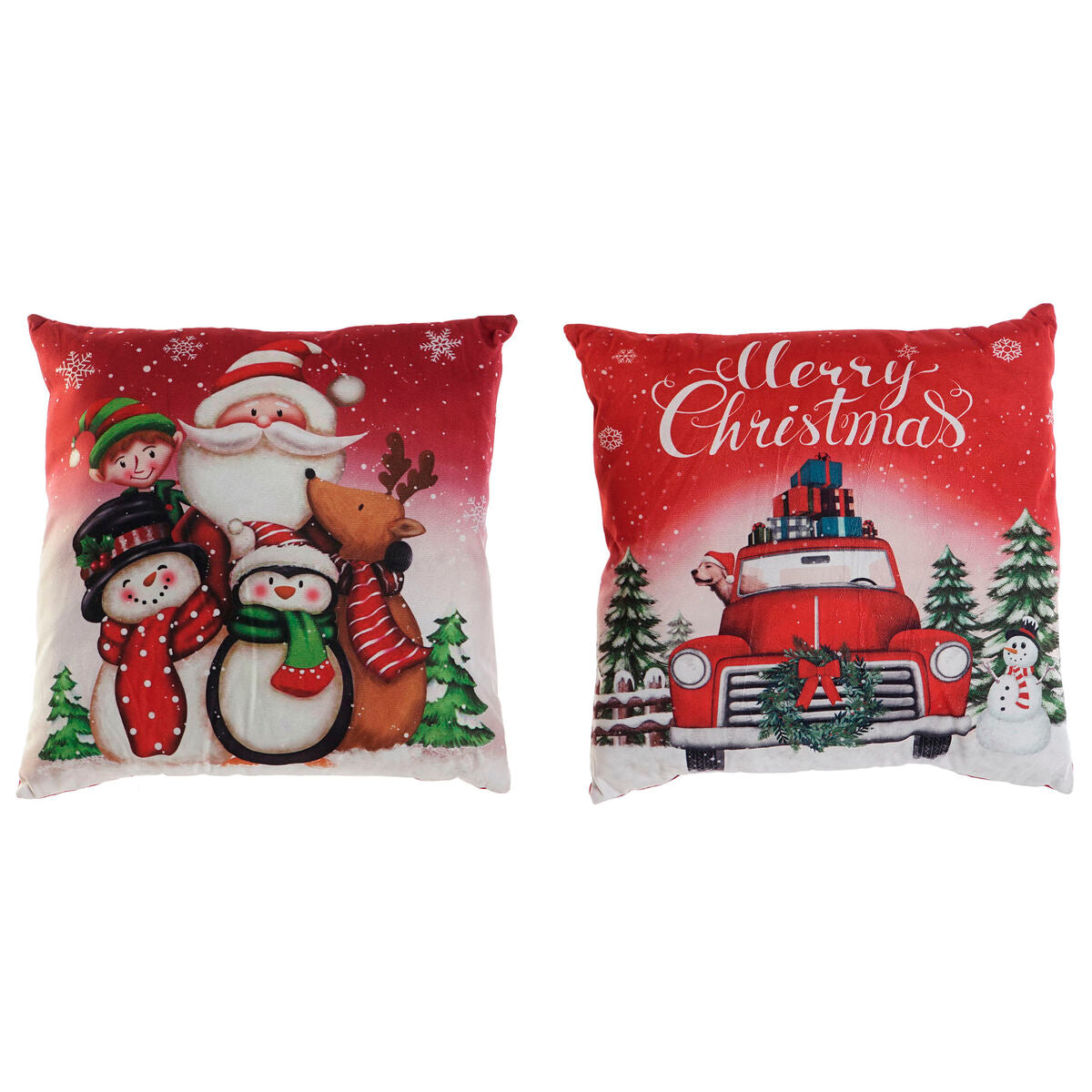DKD Home Decor Christmas Multicolor Polyester Cushion 40 x 10 x 40 cm (2 Units)
