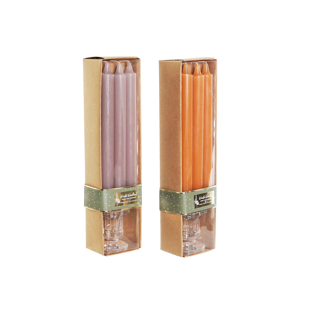 Velas DKD Home Decor Cinzento Laranja Natal 2 x 2 x 20 cm (4 Peças) (2 Unidades)