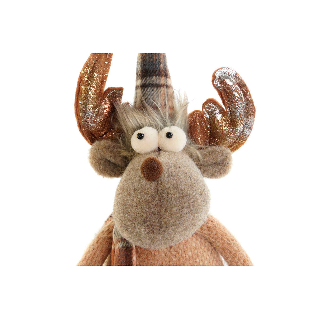 Christmas Ornament DKD Home Decor Brown Reindeer 13 x 12 x 25 cm (2 Units)