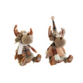 Christmas Ornament DKD Home Decor Brown Reindeer 13 x 12 x 25 cm (2 Units)