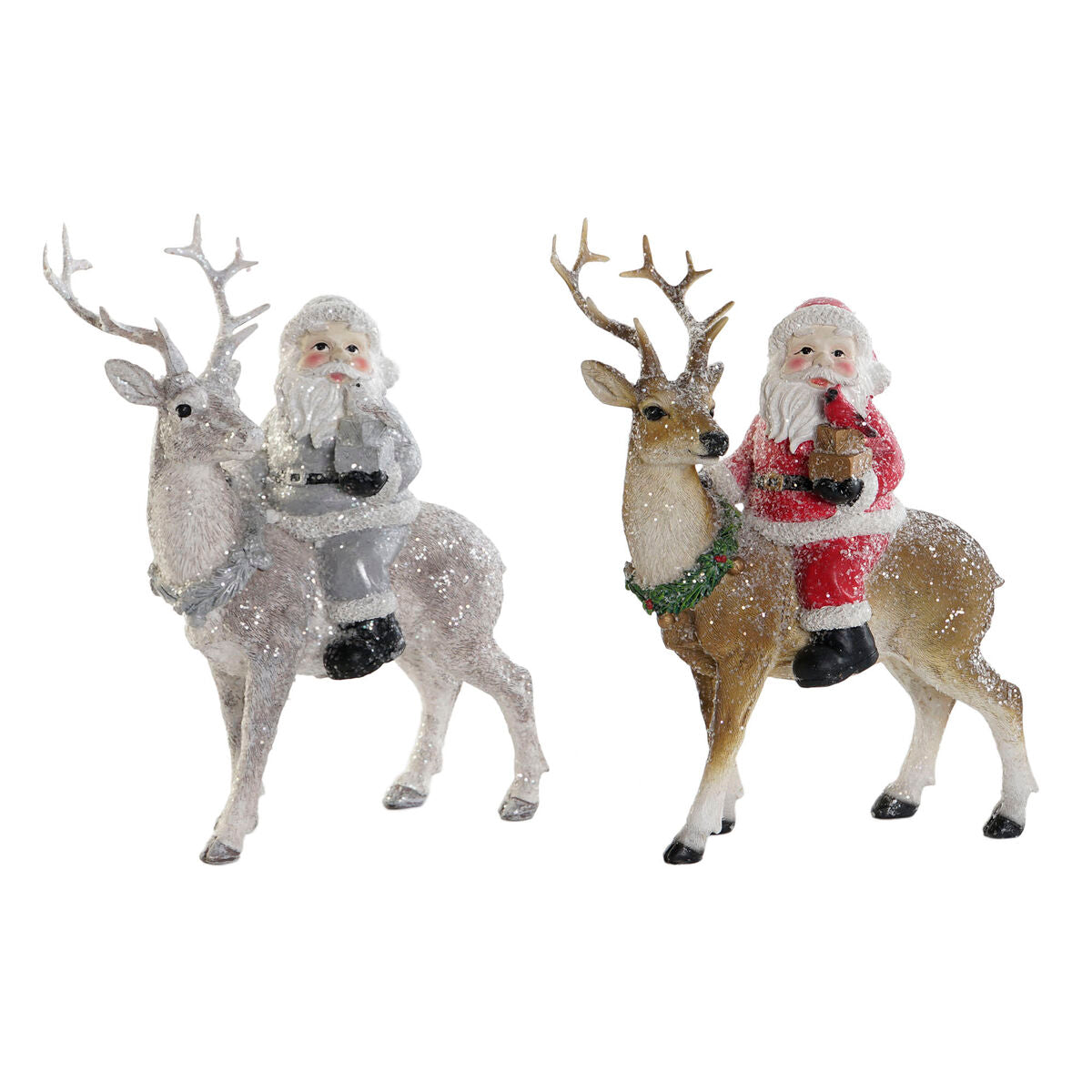 Christmas Ornament DKD Home Decor Multicolor Reindeer 17.5 x 9 x 23 cm (2 Units)