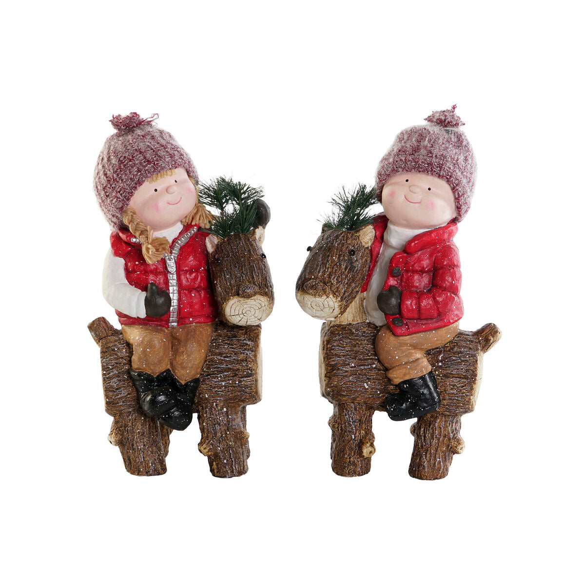 Christmas Ornament DKD Home Decor Multicolor Boys 18 x 24 x 45 cm (2 Units)