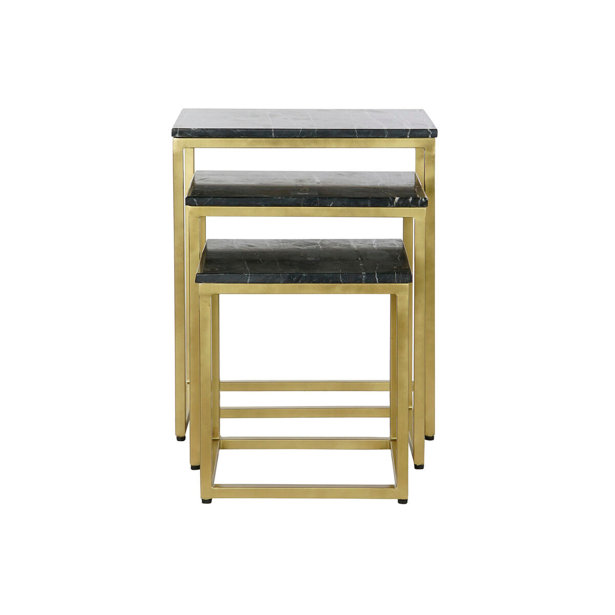 Jogo de 3 mesas DKD Home Decor Preto Dourado 50 x 35 x 60 cm