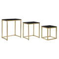 Jogo de 3 mesas DKD Home Decor Preto Dourado 50 x 35 x 60 cm