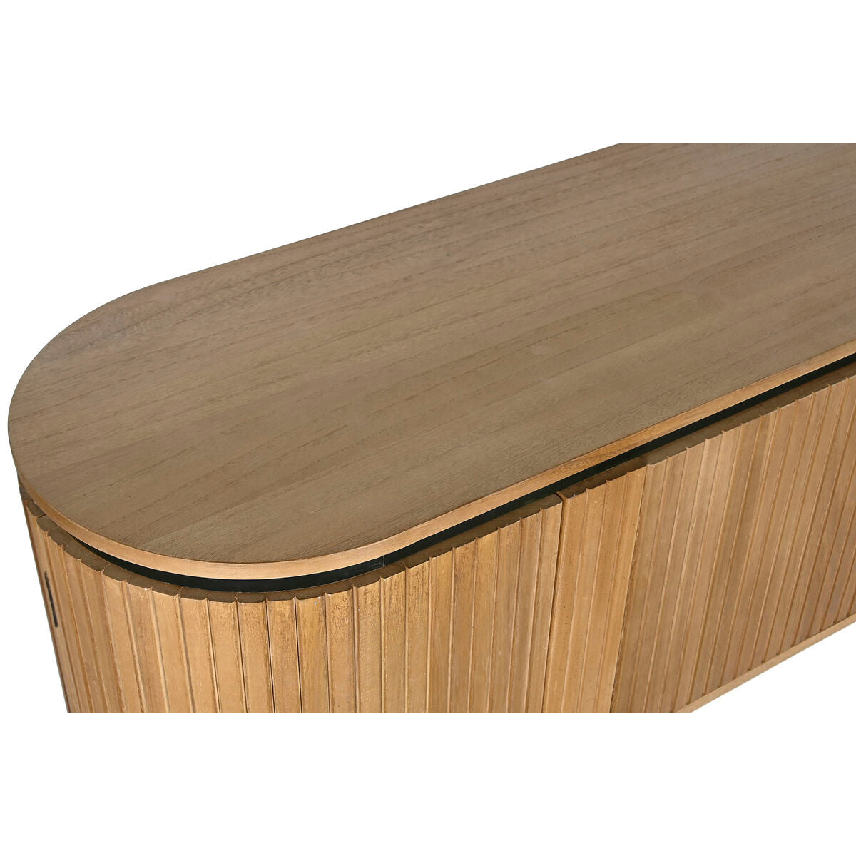 Móvel de TV Home ESPRIT Preto Natural Metal Madeira de paulónia 180 x 40 x 55 cm