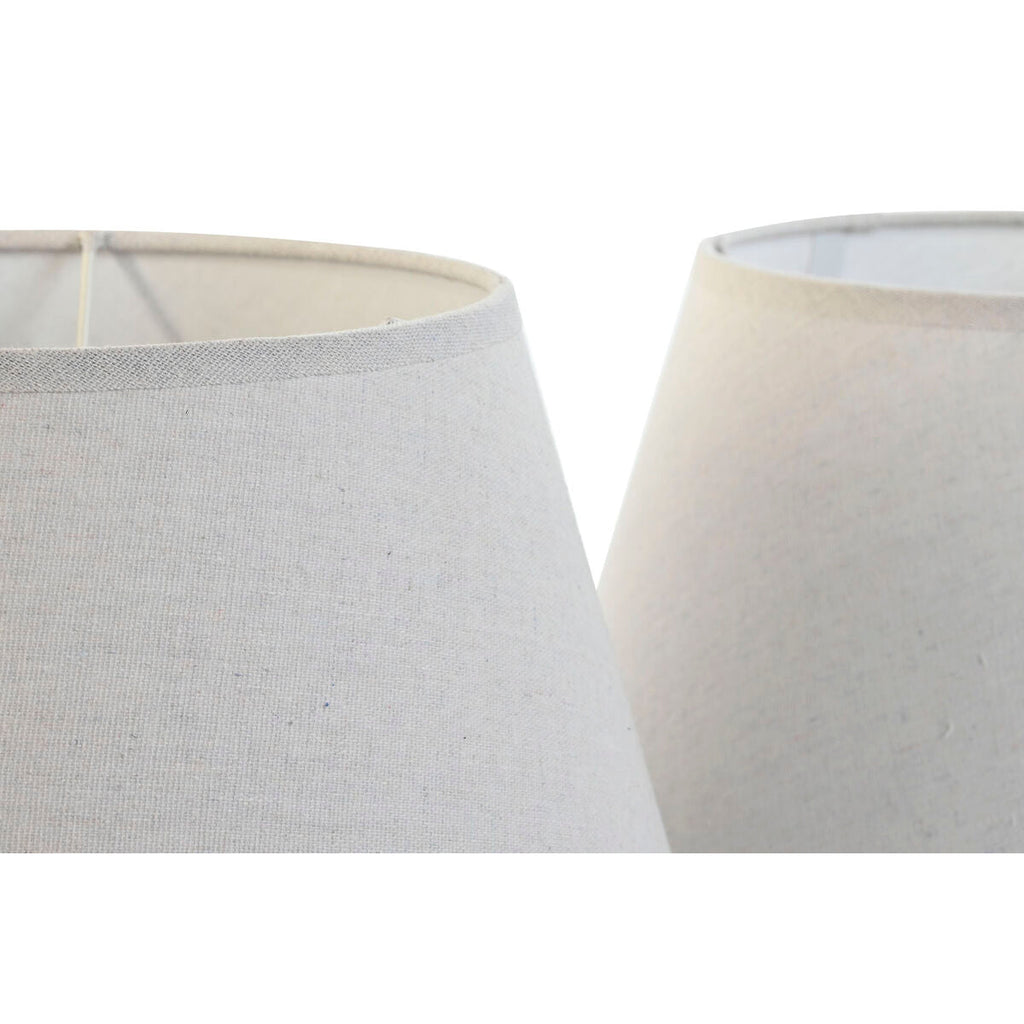 Abajur Home ESPRIT Bege Linho Metal 40 x 40 x 25 cm (2 Unidades)