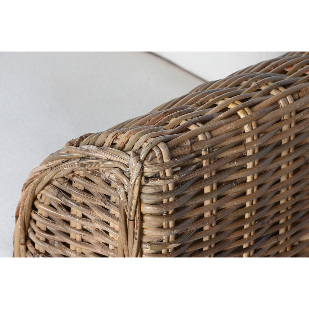 Sofá de jardín ESPRIT Home, blanco y marrón, ratán natural, 174 x 88 x 69 cm