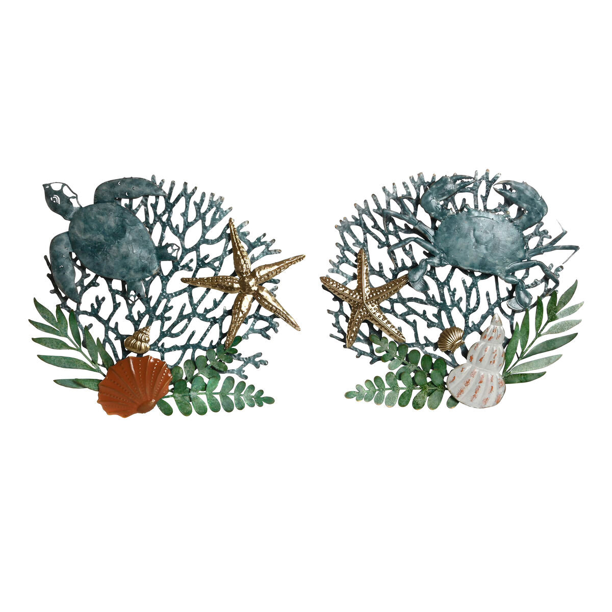 ESPRIT Home Wall Decor, Blue Gold Mediterranean, 55 x 4 x 48 cm (2 Units)