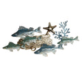 ESPRIT Home Wall Decor, Blue Gold Mediterranean Fish, 100 x 5 x 46 cm