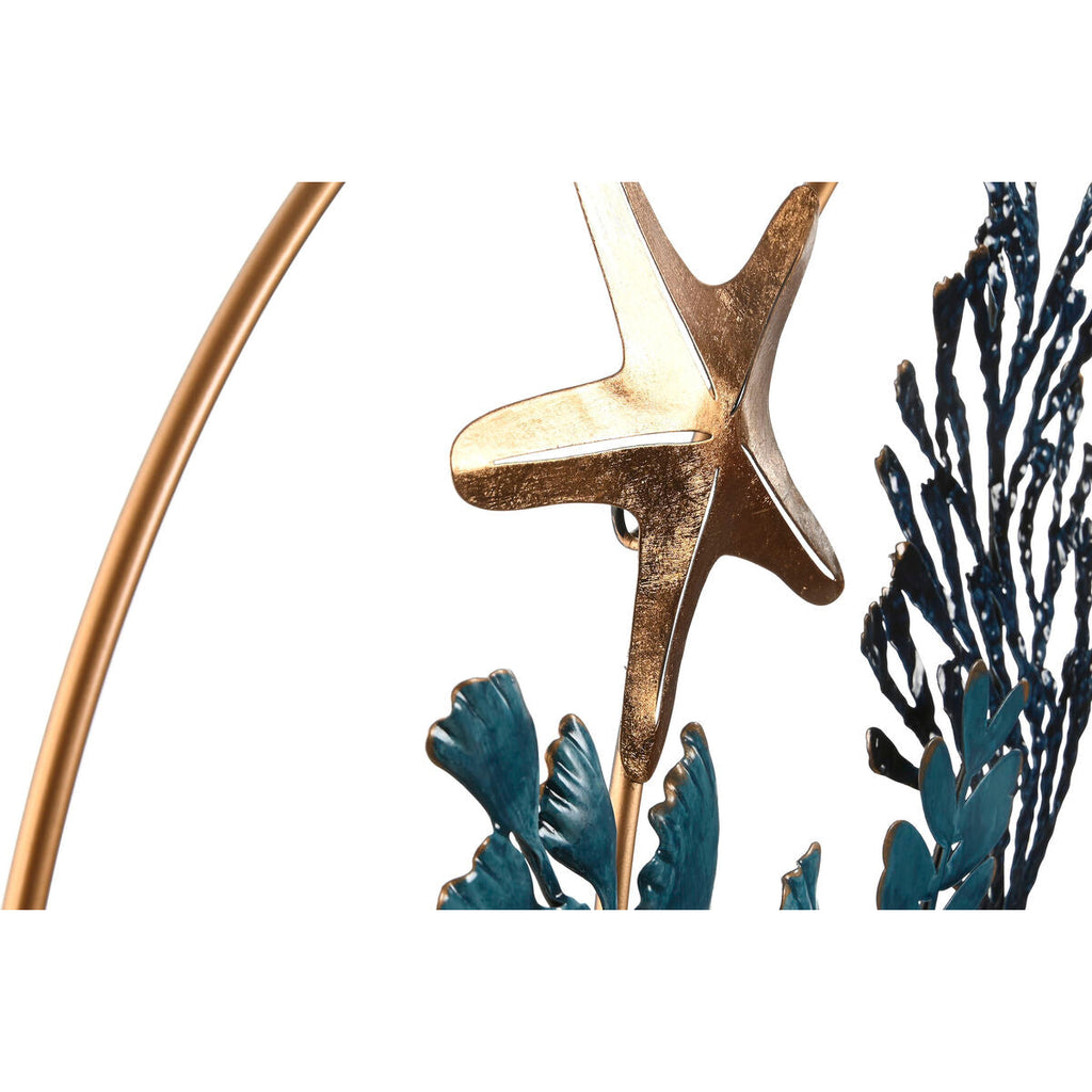 ESPRIT Home Wall Decor, Blue Gold Mediterranean Fish Design, 83 x 6 x 63 cm