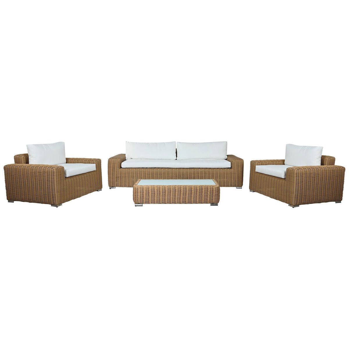 Móveis de jardim Home ESPRIT Branco Castanho Bege Marrom claro 248 x 85 x 80 cm 222 x 85 x 80 cm (4 Peças)