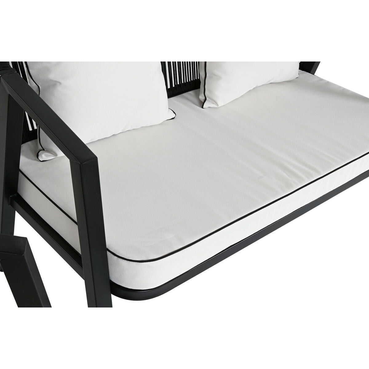 Móveis de jardim Home ESPRIT Branco Preto 123 x 66 x 72 cm 123 x 66 x 74 cm (4 Peças)