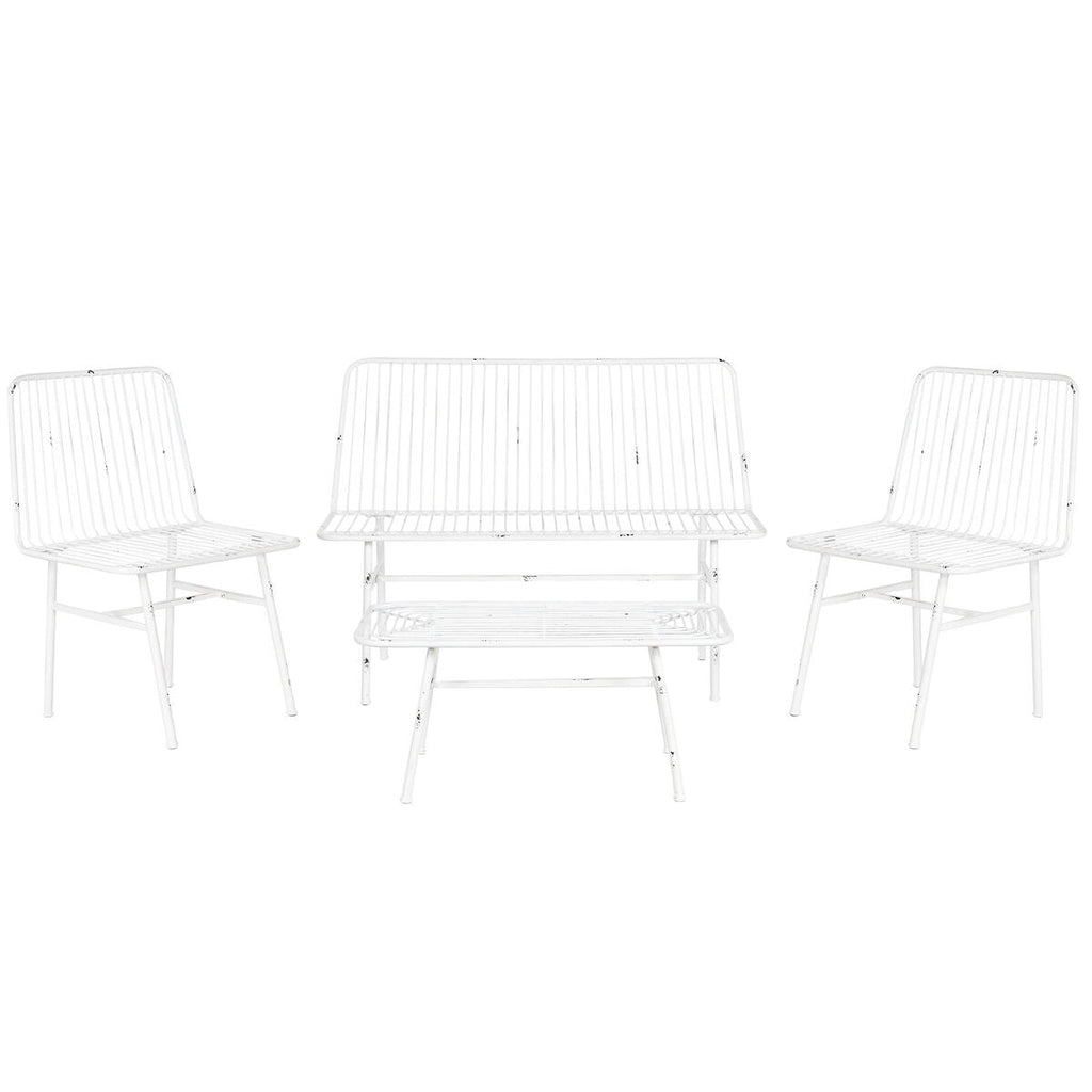 ESPRIT Home Garden Furniture, White, 115 x 53 x 83 cm (4 Pieces)