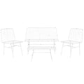 ESPRIT Home Garden Furniture, White, 115 x 53 x 83 cm (4 Pieces)