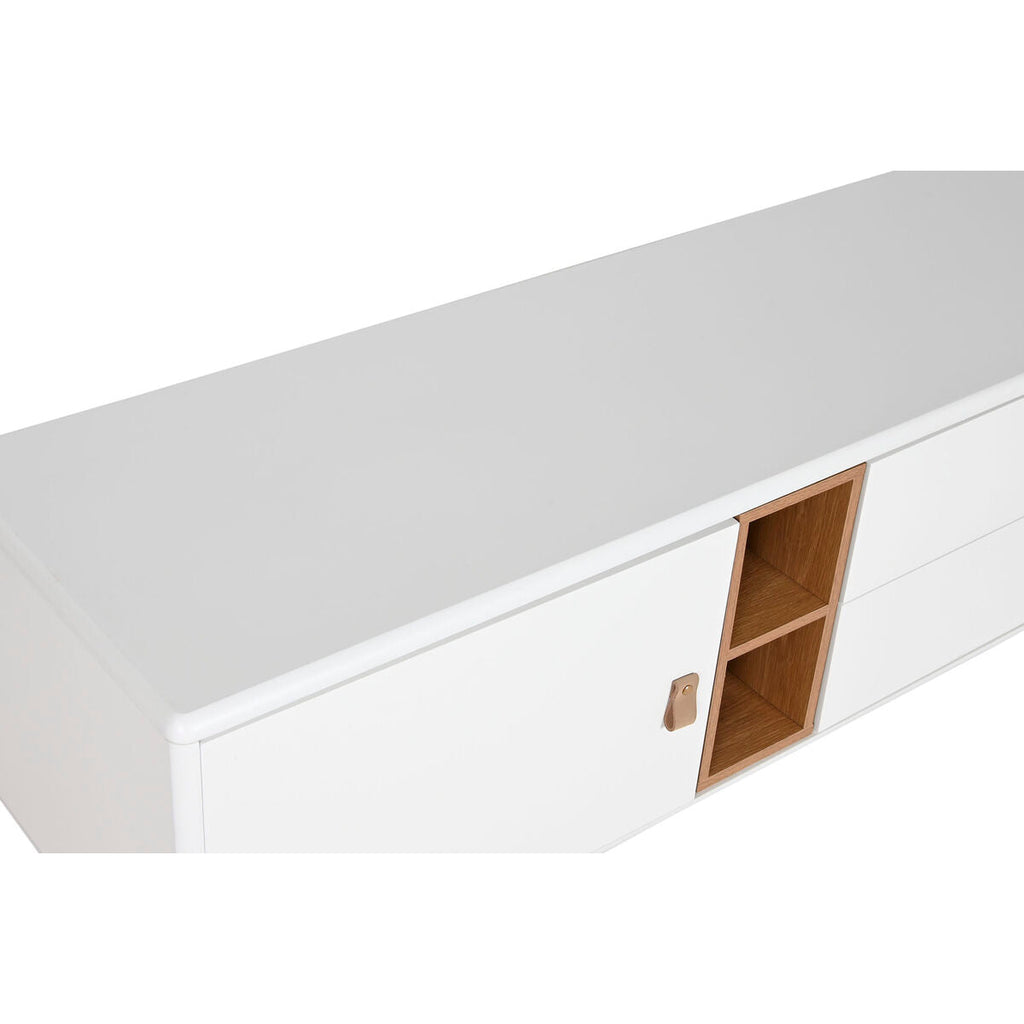 Móvel de TV Home ESPRIT Branco Natural Polipropileno Madeira MDF 140 x 40 x 55 cm