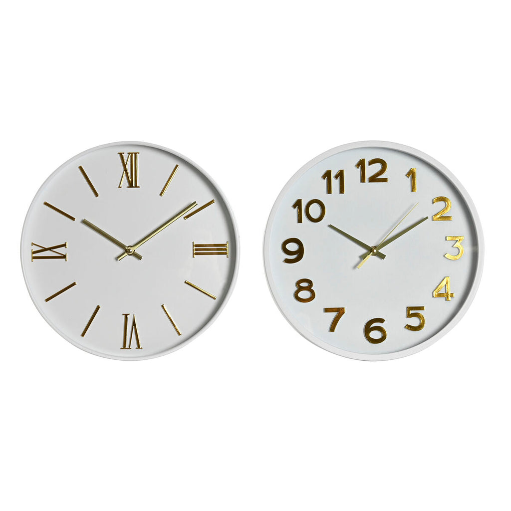 Reloj de pared ESPRIT Home, PVC blanco y dorado, 30 x 4 x 30 cm (2 unidades)